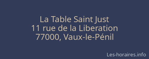 La Table Saint Just