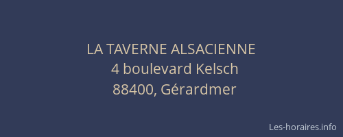 LA TAVERNE ALSACIENNE