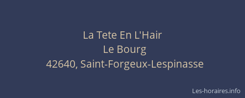 La Tete En L'Hair