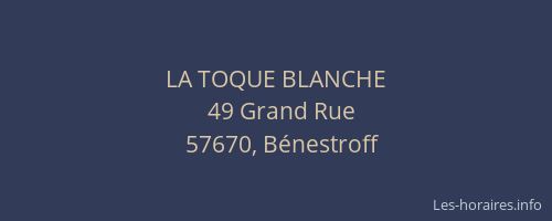 LA TOQUE BLANCHE