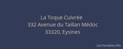 La Toque Cuivr&eacute;e