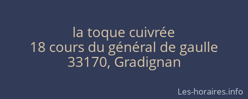 la toque cuivrée