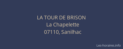LA TOUR DE BRISON