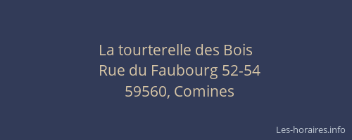 La tourterelle des Bois