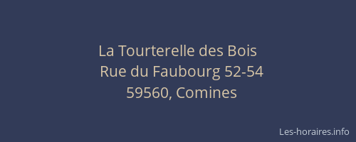 La Tourterelle des Bois