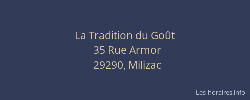 La Tradition du Go&ucirc;t