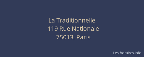 La Traditionnelle