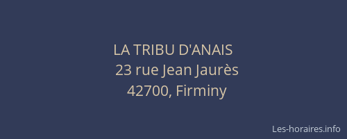 LA TRIBU D'ANAIS