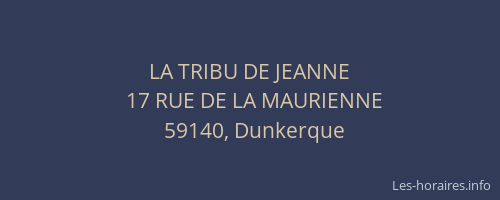 LA TRIBU DE JEANNE