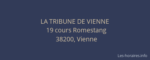 LA TRIBUNE DE VIENNE