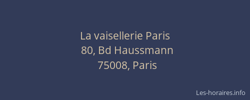 La vaisellerie Paris