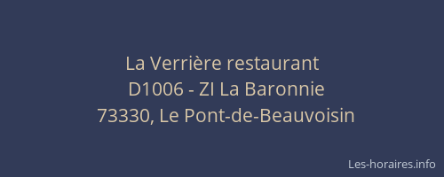 La Verrière restaurant