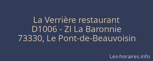 La Verrière restaurant