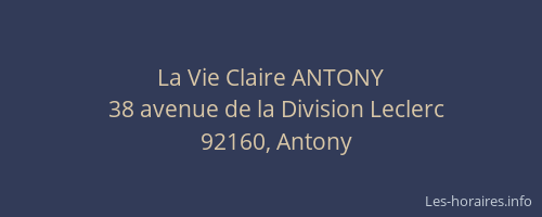 La Vie Claire ANTONY