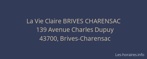 La Vie Claire BRIVES CHARENSAC