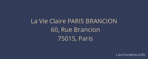 La Vie Claire PARIS BRANCION