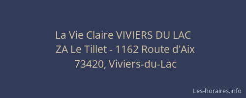 La Vie Claire VIVIERS DU LAC