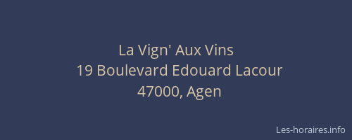 La Vign' Aux Vins