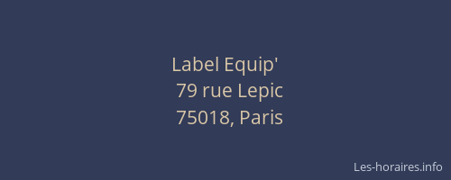 Label Equip'