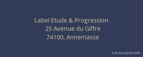 Label Etude & Progression
