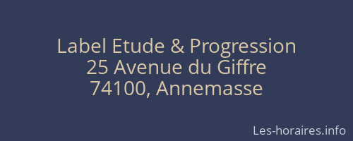 Label Etude & Progression