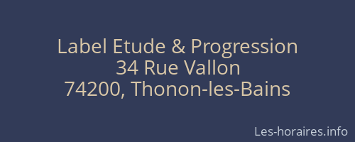 Label Etude & Progression
