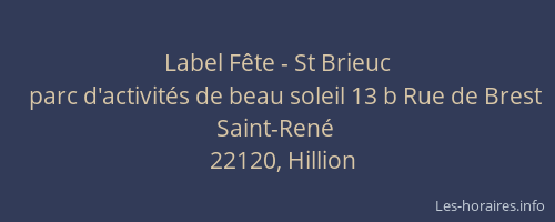 Label Fête - St Brieuc