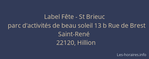 Label F&ecirc;te - St Brieuc