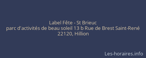 Label Fête - St Brieuc