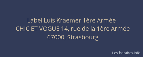 Label Luis Kraemer 1ère Armée