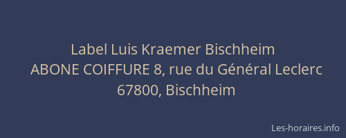 Label Luis Kraemer Bischheim