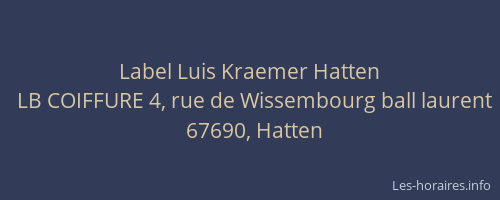 Label Luis Kraemer Hatten
