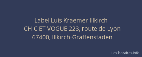 Label Luis Kraemer Illkirch