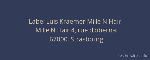 Label Luis Kraemer Mille N Hair