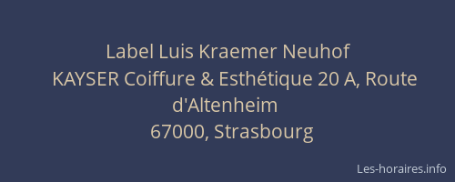 Label Luis Kraemer Neuhof