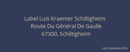 Label Luis Kraemer Schiltigheim