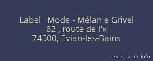 Label ' Mode - Mélanie Grivel