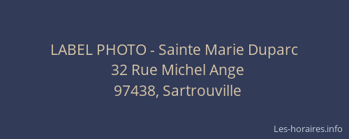 LABEL PHOTO - Sainte Marie Duparc