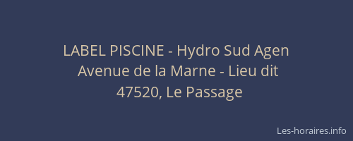 LABEL PISCINE - Hydro Sud Agen