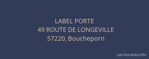 LABEL PORTE