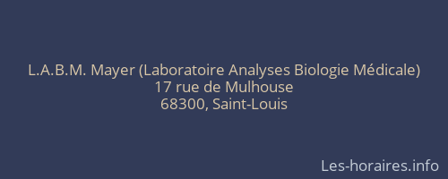 L.A.B.M. Mayer (Laboratoire Analyses Biologie Médicale)