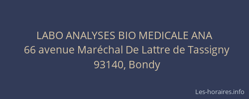 LABO ANALYSES BIO MEDICALE ANA