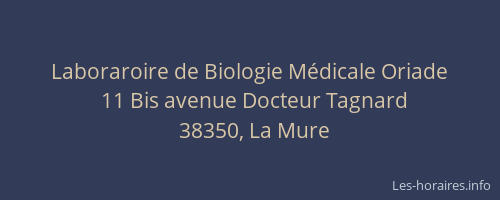 Laboraroire de Biologie M&eacute;dicale Oriade