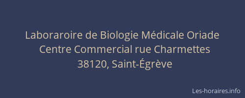 Laboraroire de Biologie M&eacute;dicale Oriade