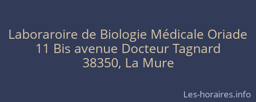 Laboraroire de Biologie Médicale Oriade