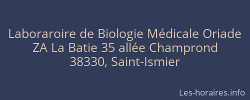 Laboraroire de Biologie Médicale Oriade