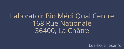 Laboratoir Bio Médi Qual Centre