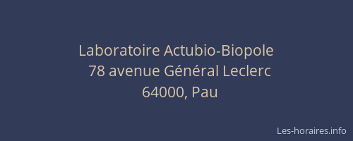 Laboratoire Actubio-Biopole