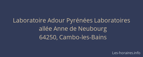 Laboratoire Adour Pyr&eacute;n&eacute;es Laboratoires