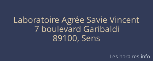 Laboratoire Agrée Savie Vincent